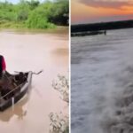 Impactantes imágenes de la crecida del Río Dulce en Santiago del Estero
