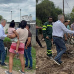 El gobernador Elías Suárez recorre zonas afectadas y supervisa  los trabajos de prevención y asistencia por la crecida del Río Dulce