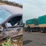 Violento choque en la Ruta: dos heridos tras la colisión entre una camioneta y un camión